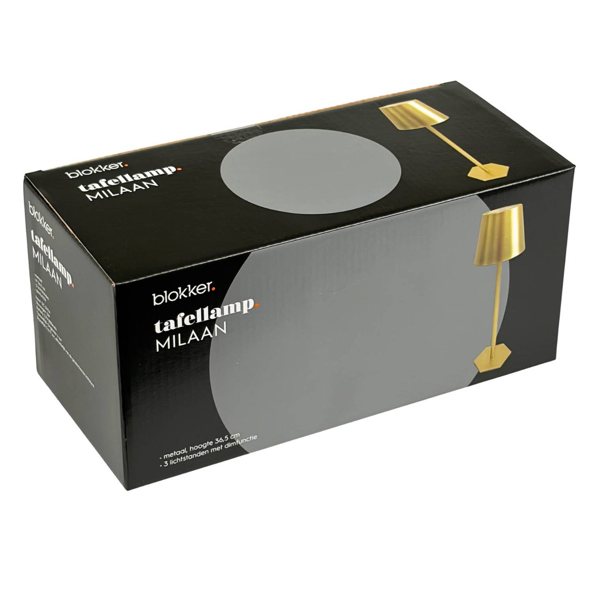 Blokker Milan table lamp - 36,5cm - 3 light settings with dimming function - gold