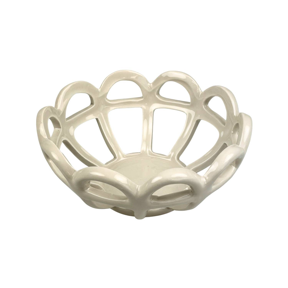 Blokker – Decoratieve schaal / Fruitmand – Ø18,5 x 8cm – beige