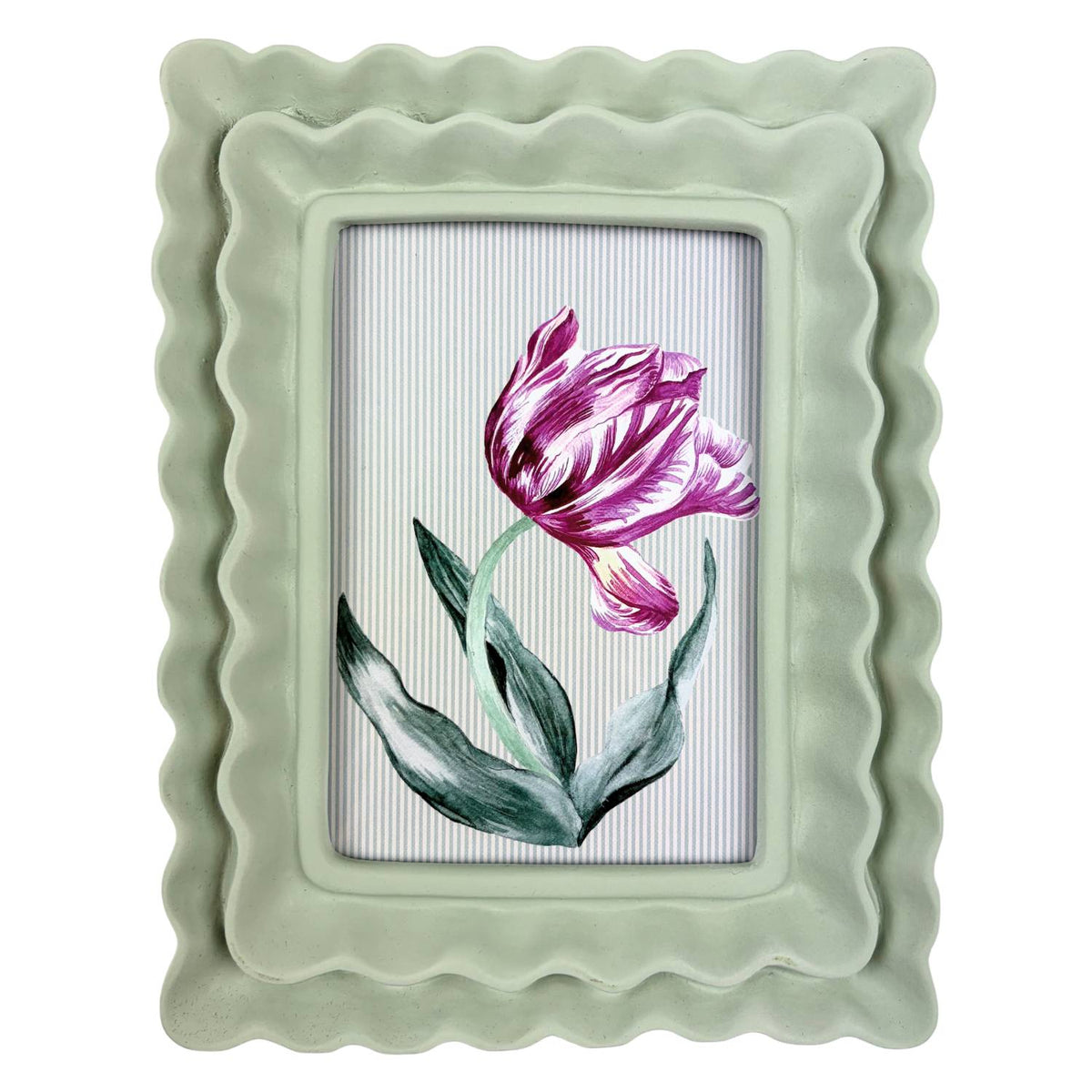 Blokker - Wave photo frame - 21 x 16,5 x 2,3cm - polyresin - aqua blue