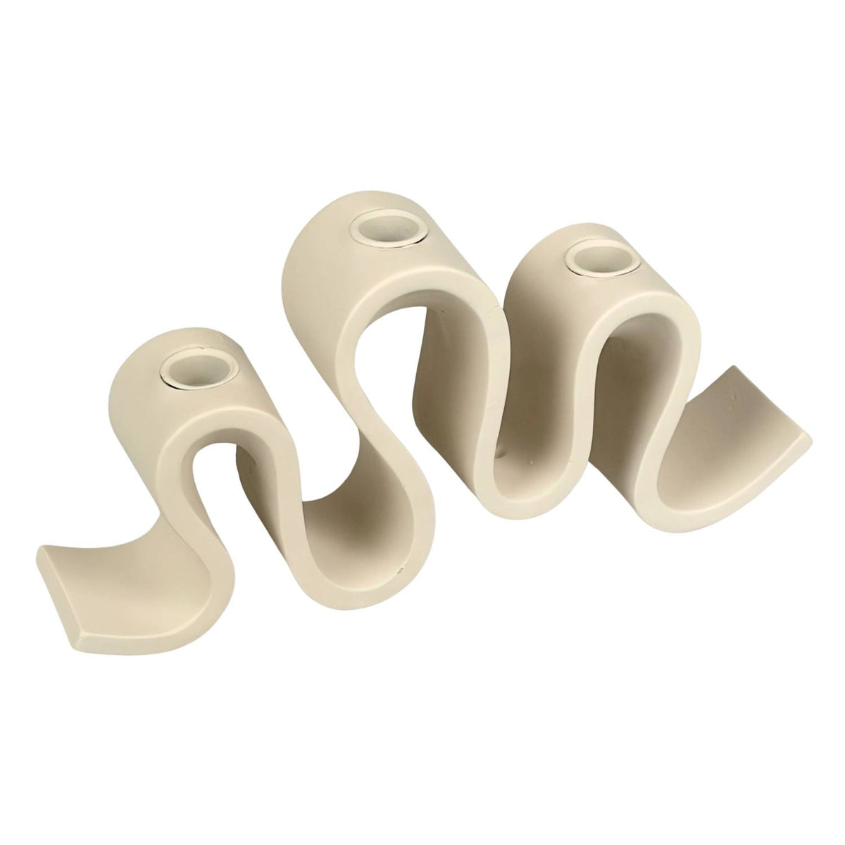 Blokker Wave candle holder - 29x6x14cm - cream