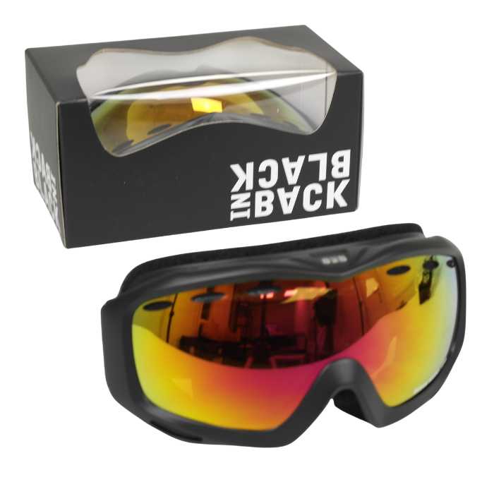 BiB - ski goggles - black with black headband – red - Racer