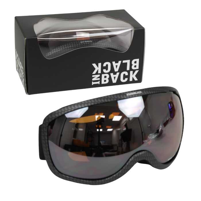 BiB – Skibrille – Carbon mit schwarzem Kopfband – Silber – Panorama