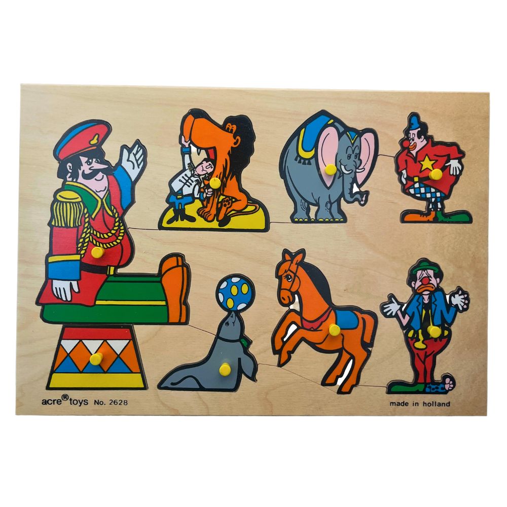 Acre – Holzpuzzle „Zirkus“ mit Stiften – 29 x 20 cm