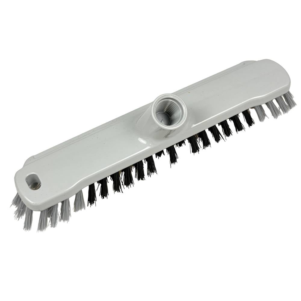 Buemag - Kunststof schrobbezem met (rubberen) schraaprand voor draaisteel - 28cm - assorti