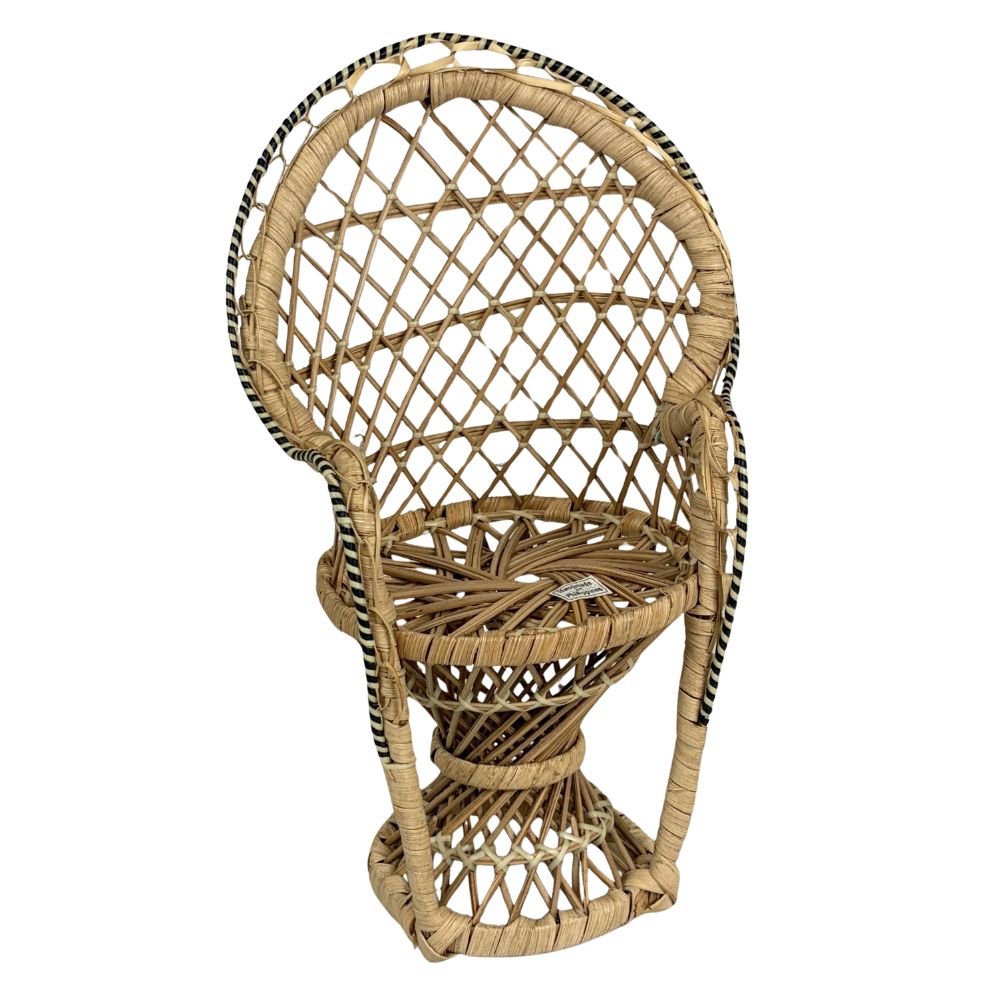 Retro-Pfauenstuhl - Rattan - 11 x 11 x 24 cm