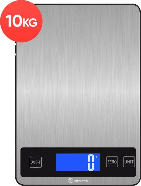 Kitchenwell - Küchenwaage, max. 10 kg, 1 g, Aluminium - schwarz