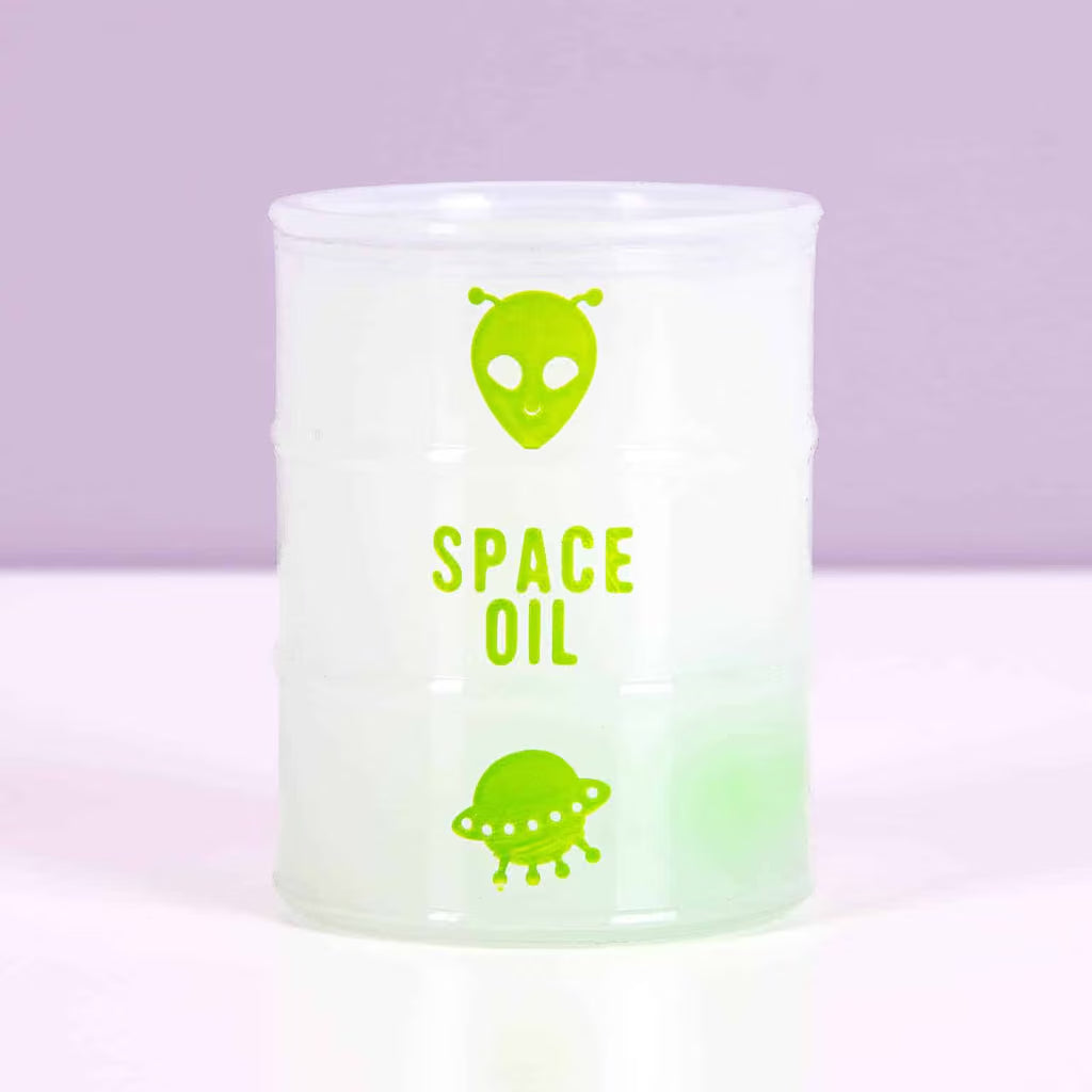 Alien slime with an Alien figurine, glows in the dark, 60 g of slime