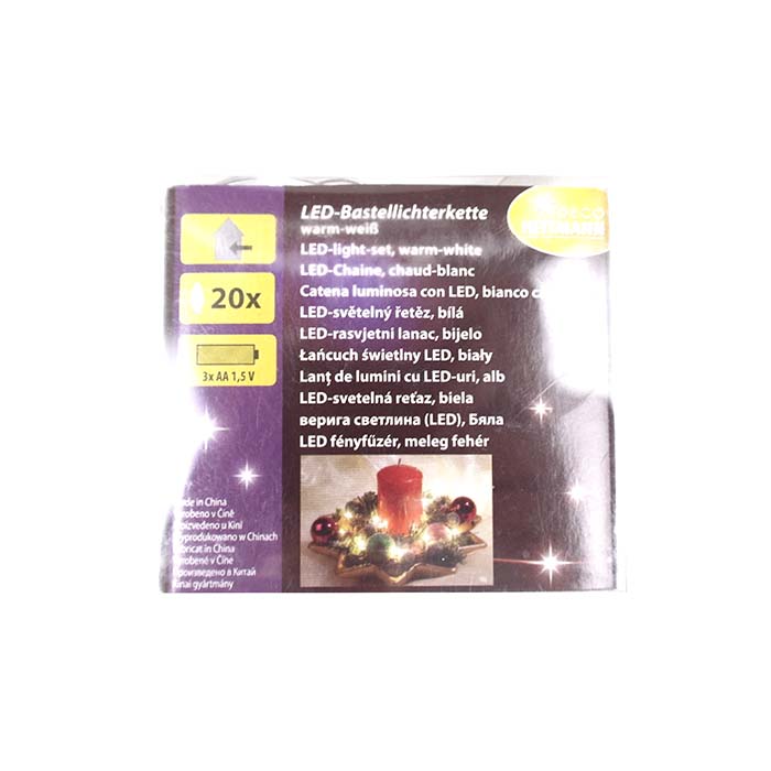 LED craft fairy lights - 20 pieces - warm white - battery-operated
