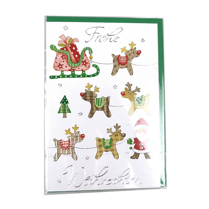 Christmas card - 11,50x17,50 cm - reindeer colorfull
