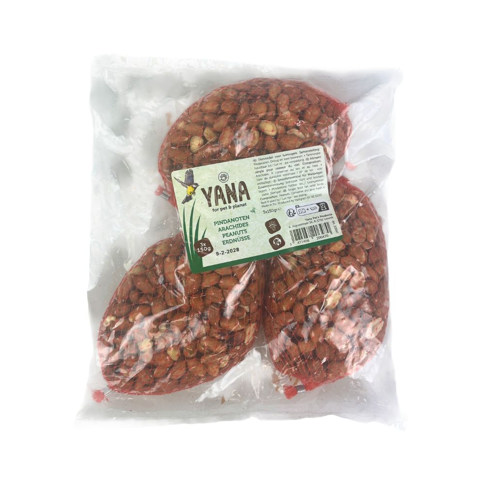YANA Bird Peanuts in a Net Bag – 3 x 150 grams