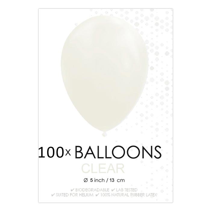 Fiësta - Ballonnen - 100st - transparant - Ø 12,7cm