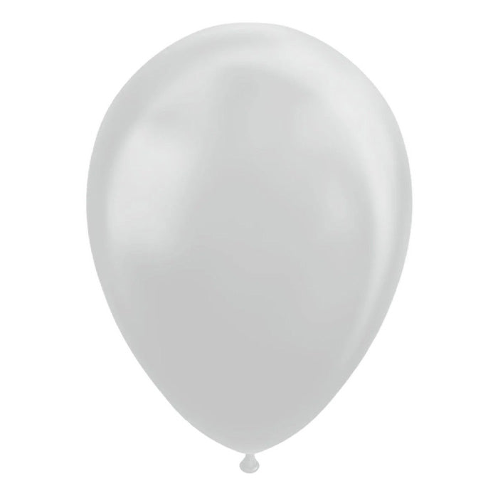 Fiësta - Luftballons - 10 Stück - Metallic-Silber - Ø30cm