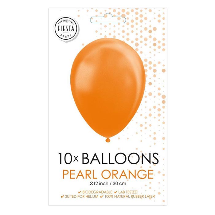 Fiësta - Luftballons - 10 Stück - orange - Ø 30cm