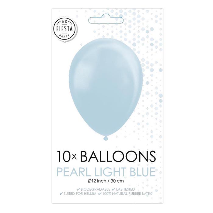 Fiësta - Ballonnen - 10st - parelmoer lichtblauw - Ø 30cm
