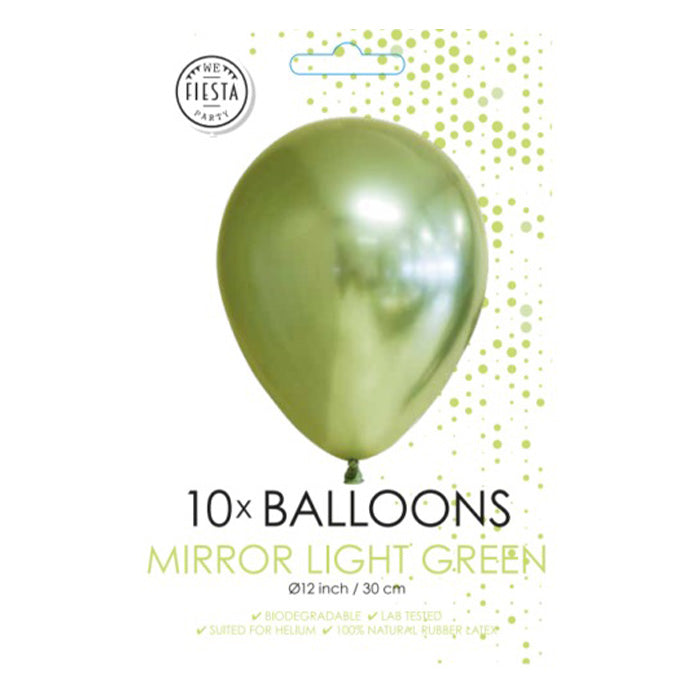 Fiësta - Luftballons - 10 Stück - spiegelnd, hellgrün - Ø 30cm