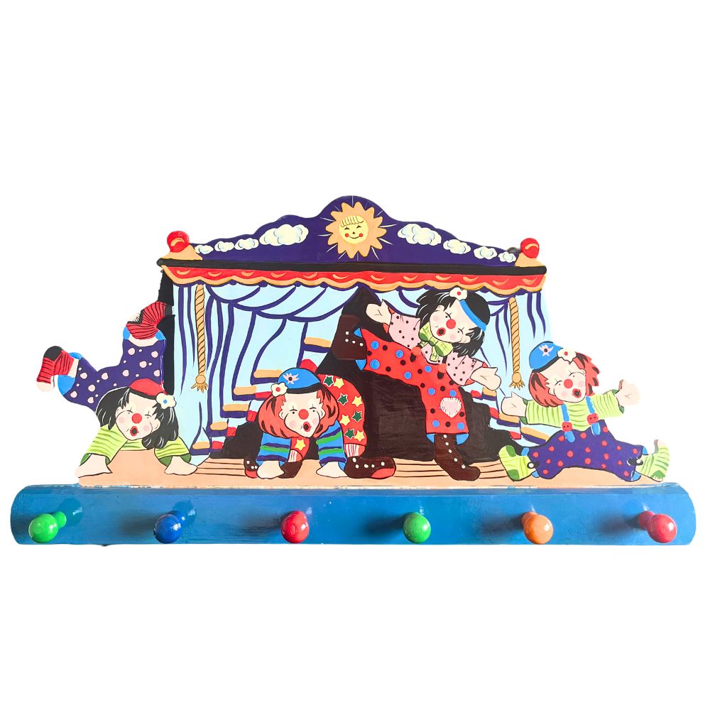 Charl's Toys Kinder-Garderobe „Clown“ (6 Haken) – 60 cm