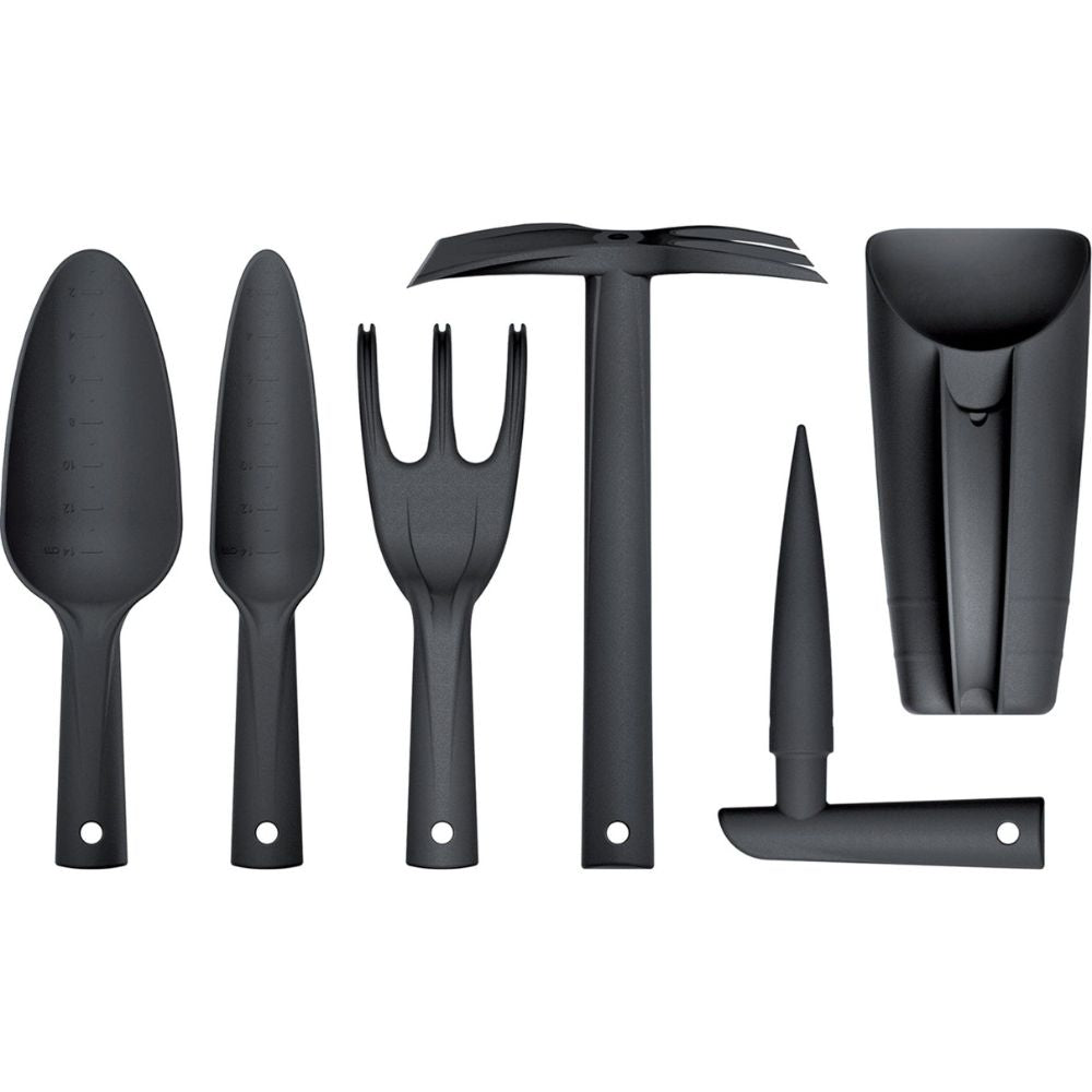 Prosperplast - Respana Gartengeräte-Set, 6-teilig, schwarz