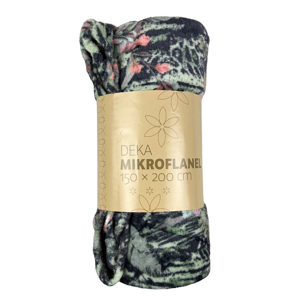 Quentin - Decke - Mikroflanell - 150 x 200 - 100 % Polyester - schwarz/grün