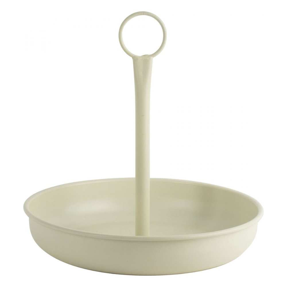 Gusta - Serveerschaal met handvat - Ø 25cm - metaal - crême/grijs