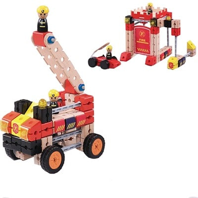 Wud Arbeiders - Brandweerkazerne + Brandweerwagen - 122 stuks