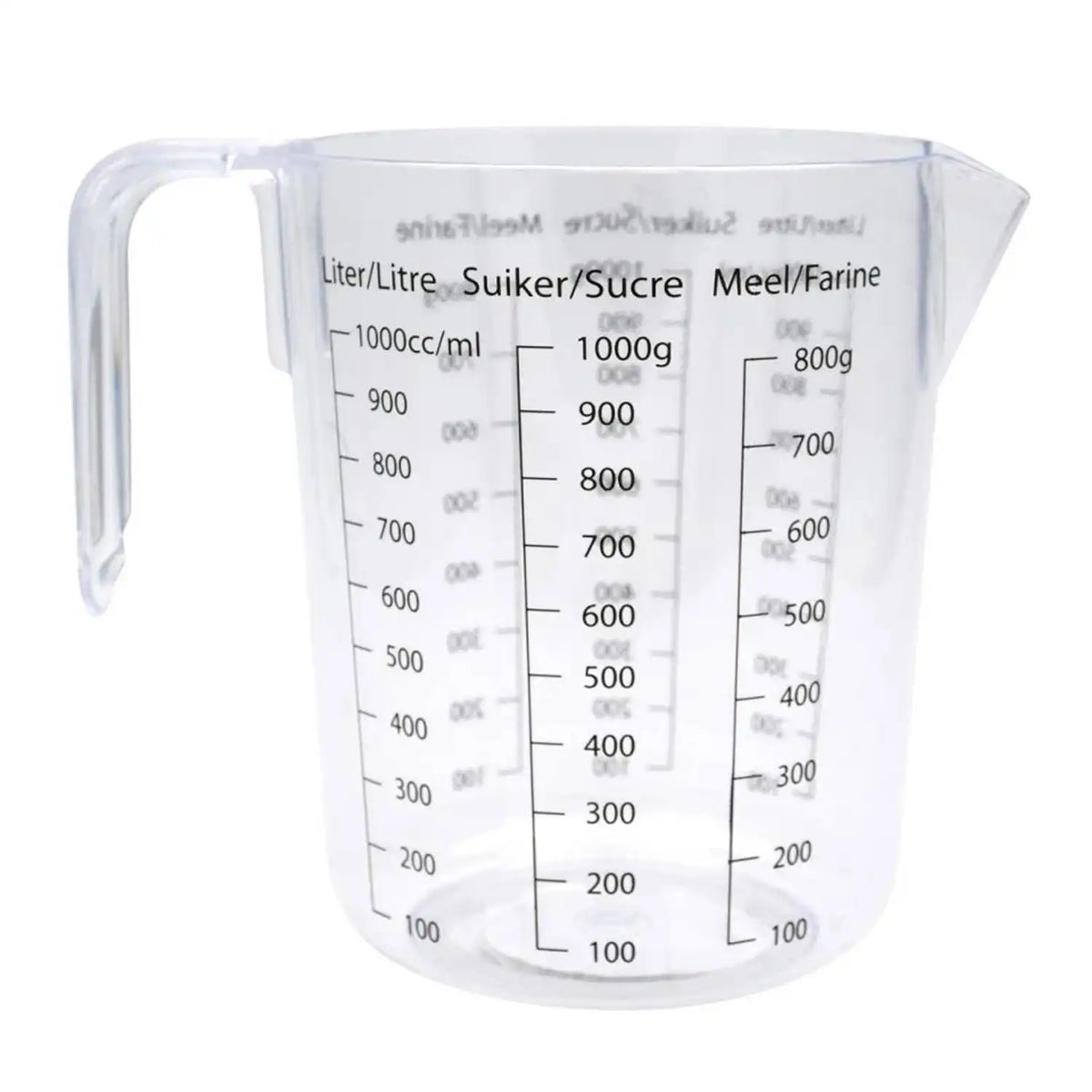 Blokker maatbeker - 1 liter - 17x11,8x15cm – transparant