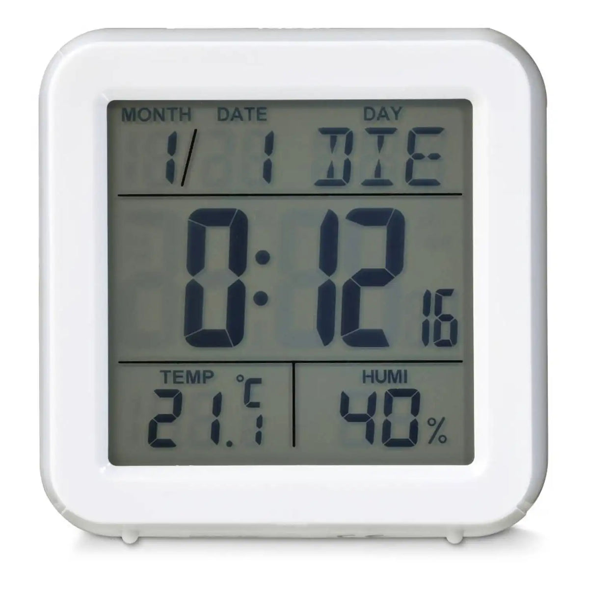 Blokker radio-controlled clock – weather station – 9x9x5 cm – white