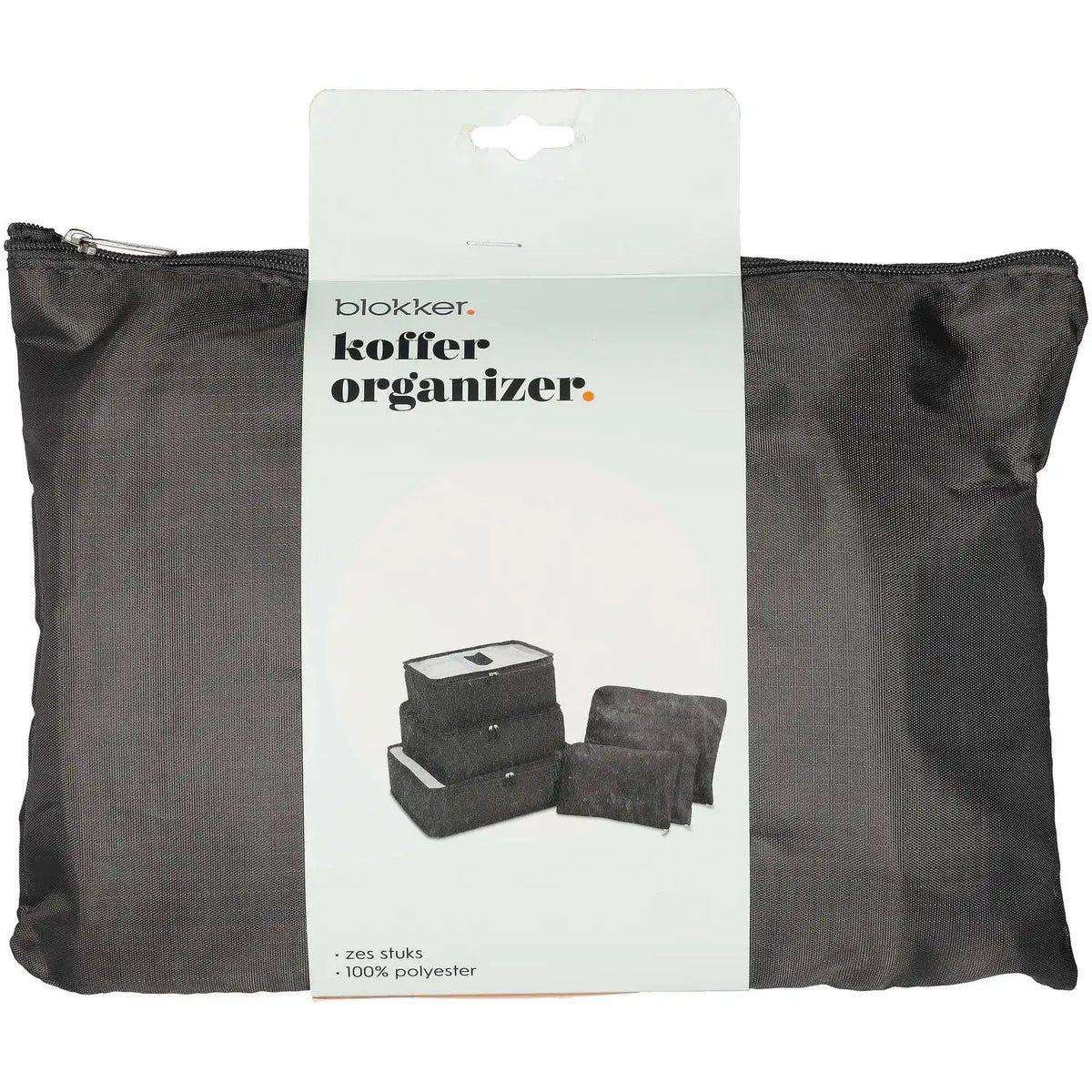 Blokker koffer organizer - set van 6 - grijs