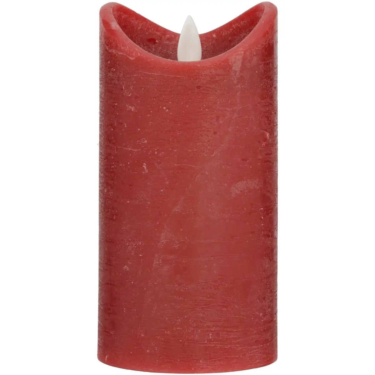 Blokker - Rustikale LED-Kerze – 7,5x15 cm – rot