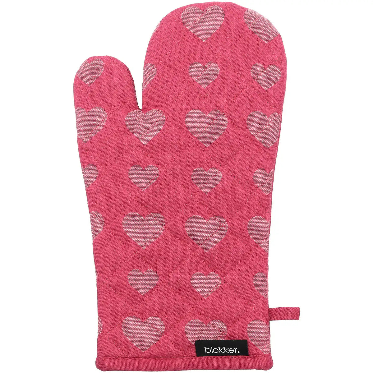 Blokker - Ovenwant Hartjes - 32 x 19 x 2 cm - roze