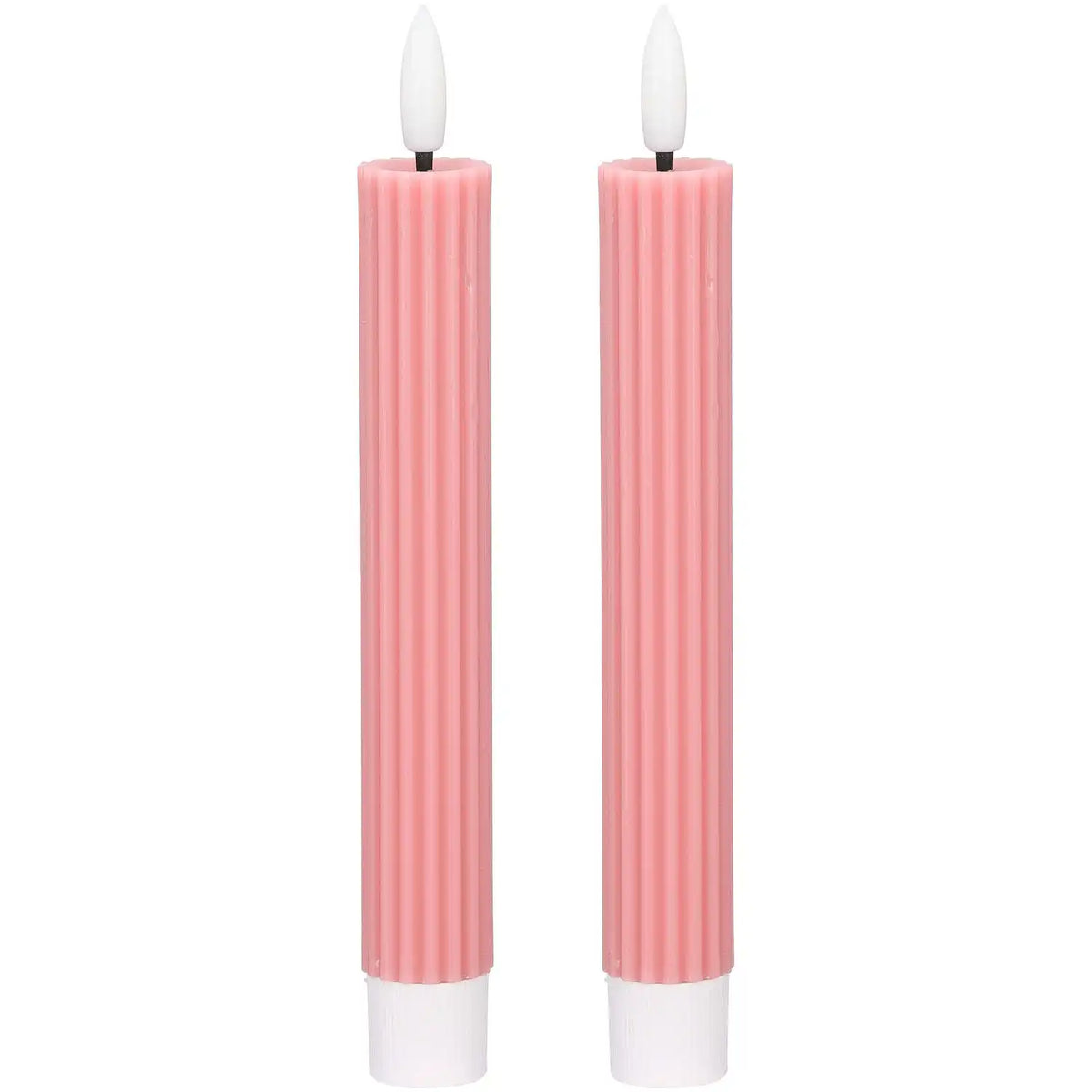 Blokker LED-Tischkerze „Ribbel“ - 2,2x15,5 cm - Rosa