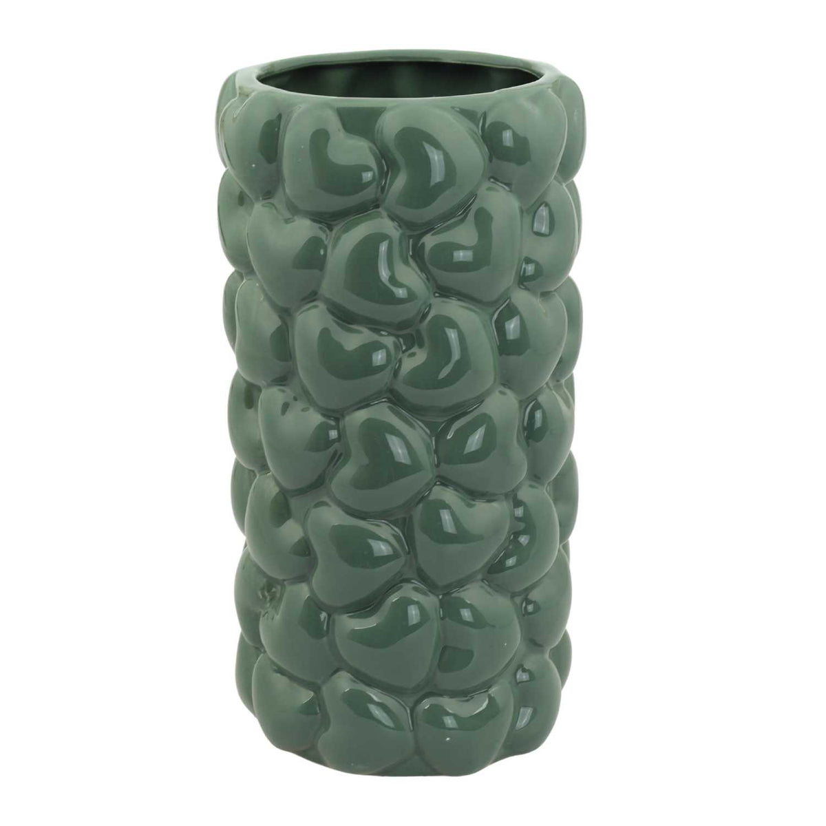 Blokker vaas Hartjes - Ø 15 x 27,5cm - groen