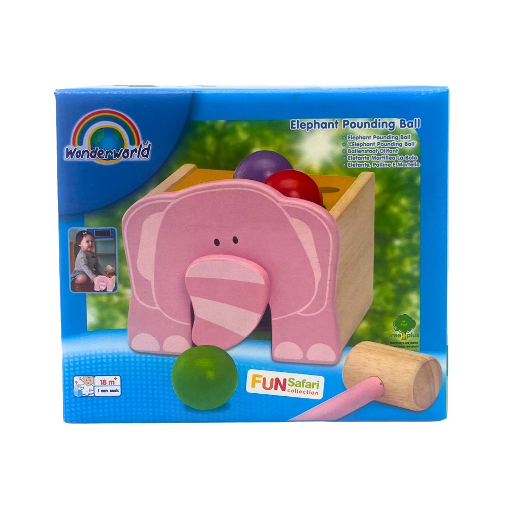 Wonderworld – Olifant die op een bal slaat – 15 x 15 x 13 cm
