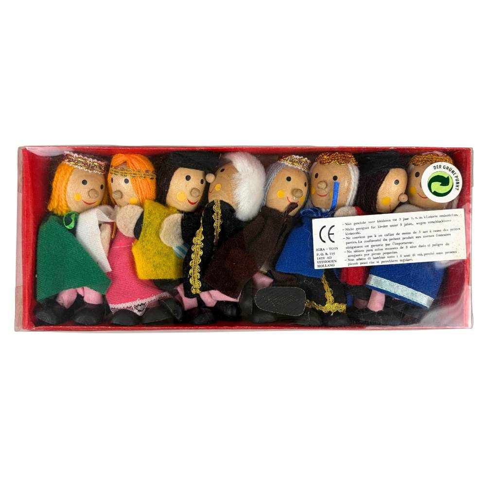 Vingerpoppen - Sprookjes - in doosje - set à 8 stuks - 11cm