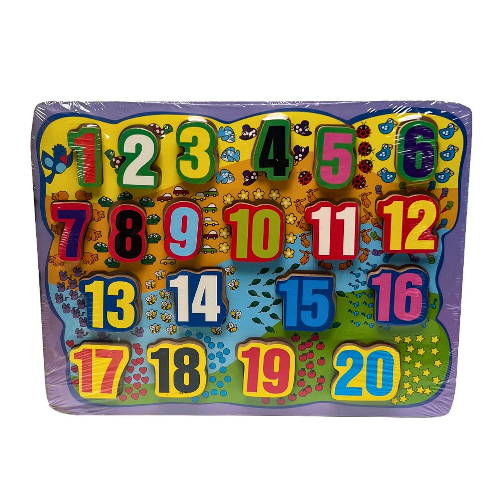 Playwood Zahlenpuzzle aus Holz – XL-Zahlen 1–20 – 40 x 30 cm