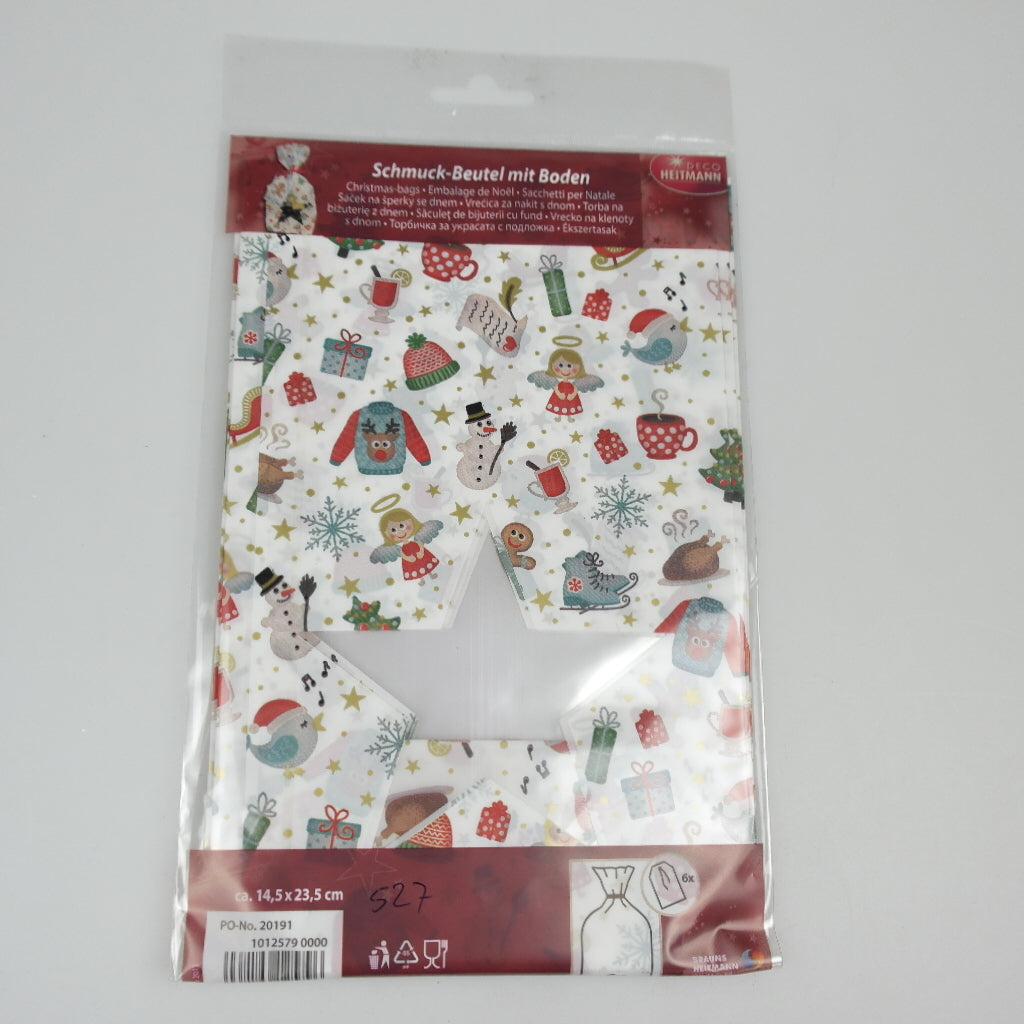 Printed jewelry bag - Advent - approx. 145 x 235 mm white/colorful