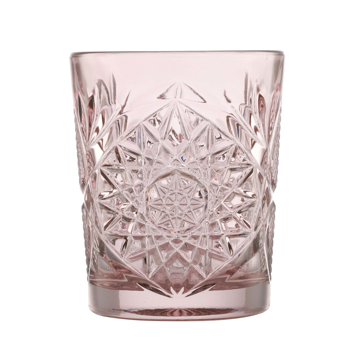 Oniz - Hobstar double Old Fashioned glasses, coral pink - 35.