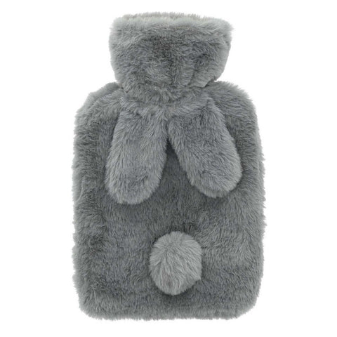 Blokker - Warmwaterkruik bunny met hoes - 1L - rubber -  grijs