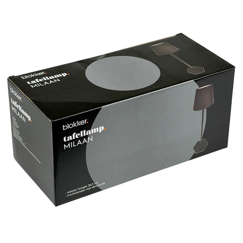 Blokker tafellamp Milaan - 36,5cm - 3 lichtstanden met dimfunctie - zwart