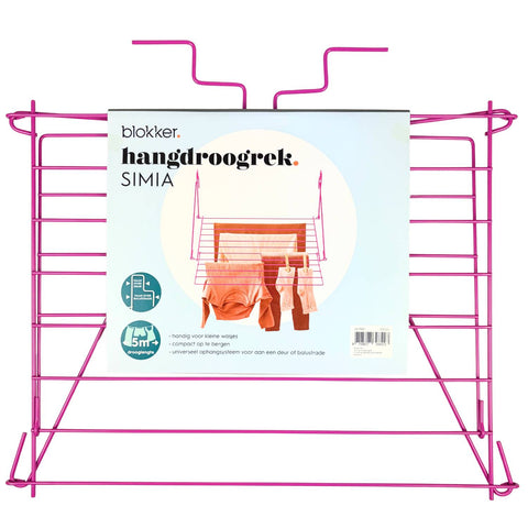 Blokker - Wäschetrockner Simia - 5m - Zusammenklappbar - Lila