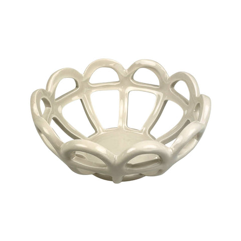 Blokker – Decoratieve schaal / Fruitmand – Ø18,5 x 8cm – beige