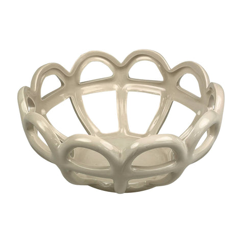 Blokker - Decoratieve schaal / Fruitmand - Ø23 x 10cm - beige