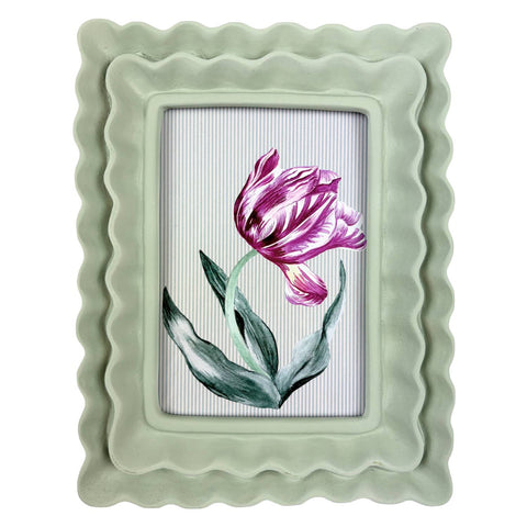 Blokker - Fotolijst Wave - 21 x 16,5 x 2,3cm - polyresin - aqua blauw