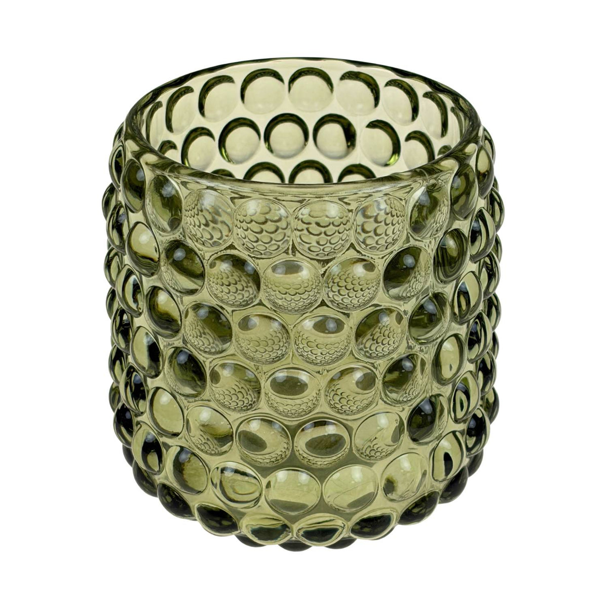 Blokker - Theelichthouder - Bistro Blok - Ø8 x 8,3cm - groen