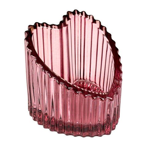 Blokker - Theelichthouder Hart - 7,5 x 7,8cm - roze