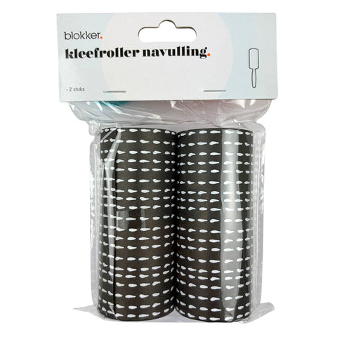 Blokker - Navulling voor kleefroller - 2 stuks - 10 x Ø4,4cm - 30 velletjes