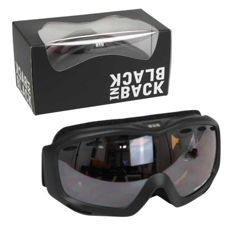 BiB – ski goggles – black with black headband – silver – Racer