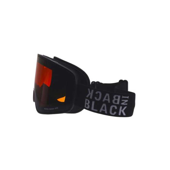 BiB - Skibrille - mattschwarz mit schwarzem Kopfband - orangefarbene Scheibe