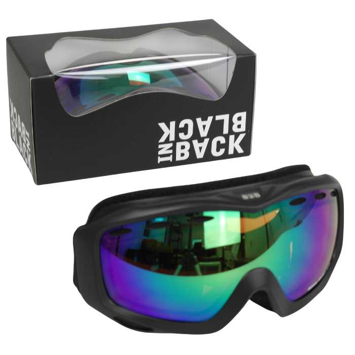 BiB – ski goggles – black with black headband – green – Racer
