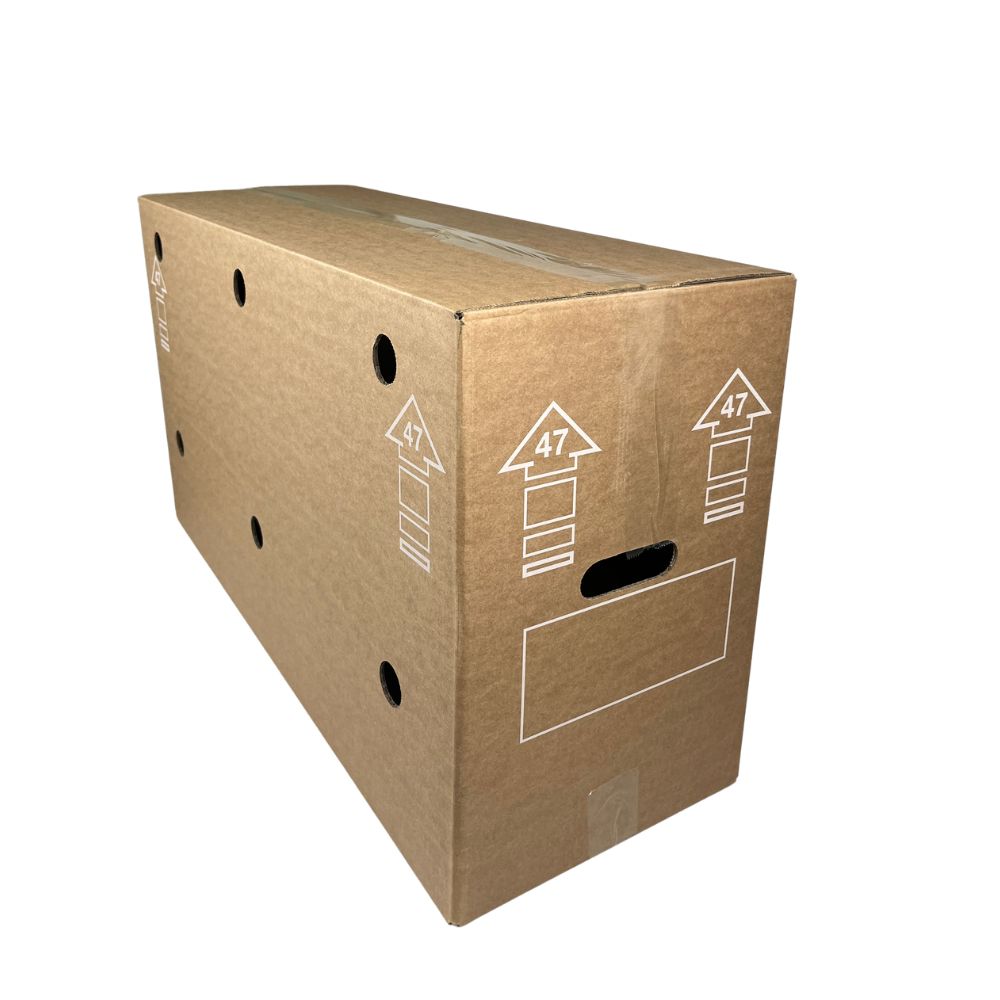 Kartonnen dozen met gaten, 30 x 80 x 47 cm