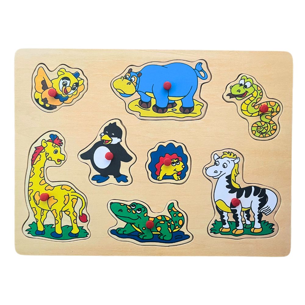 Charl's Houten Dierentuinpuzzel met Pinnen – 30 x 22 cm